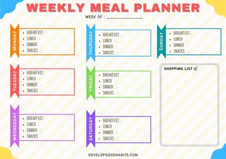 29 Printable Weekly Meal Planner Templates for 2026