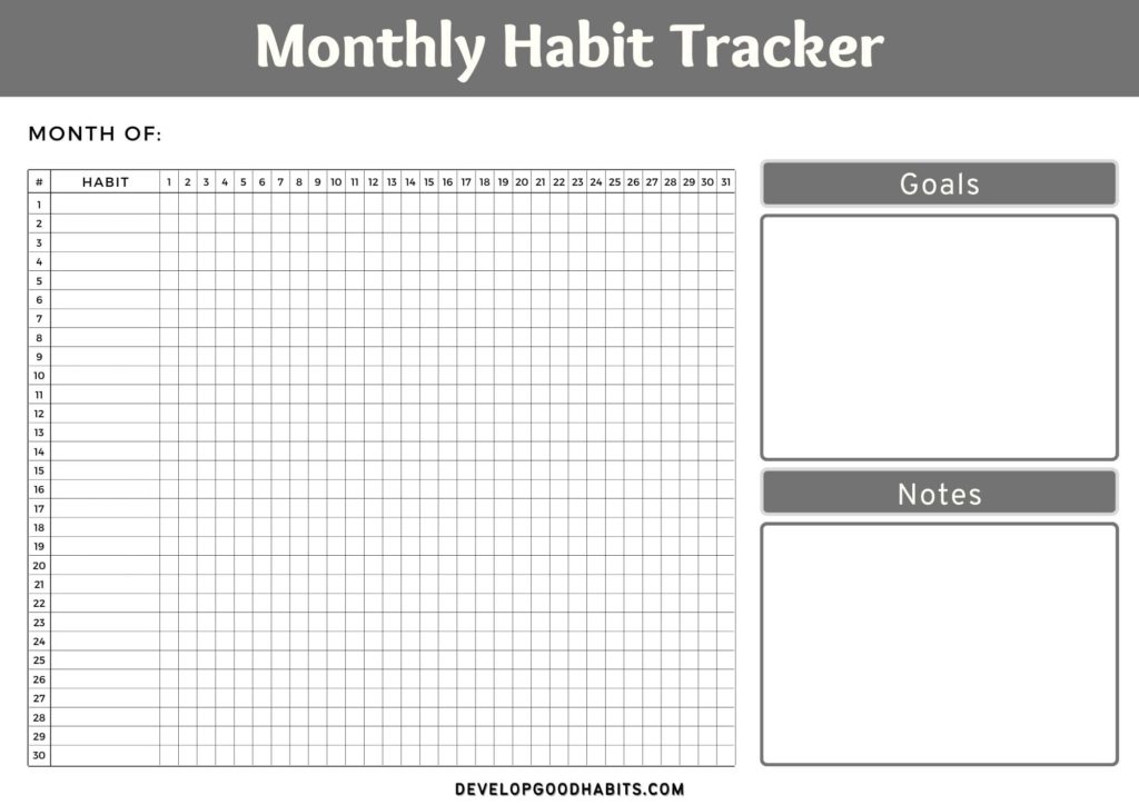 free habits tracker template | habit tracker template excel free download | habit tracker template canva