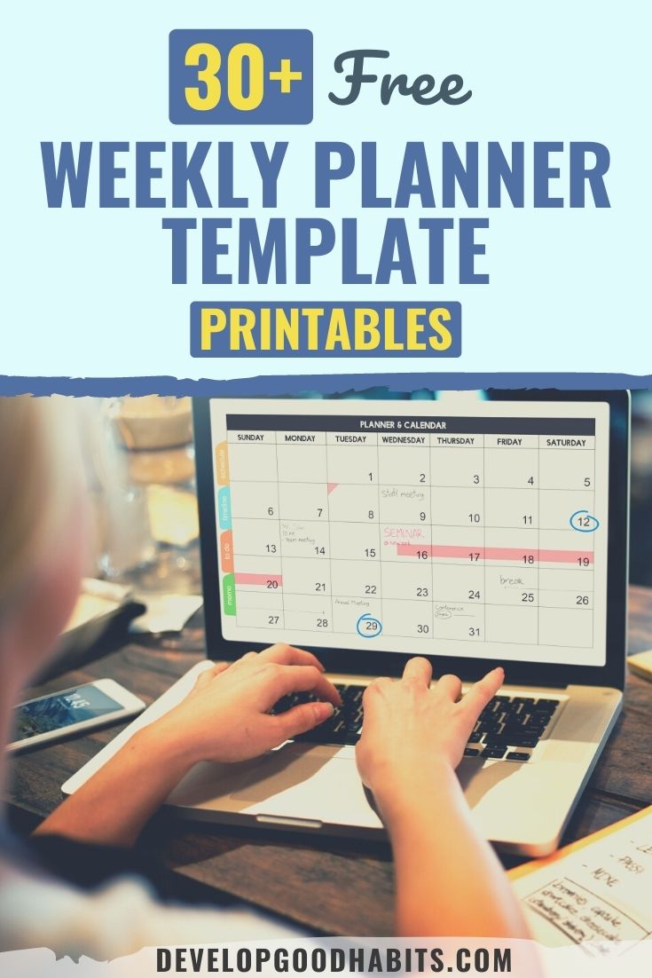 35 Free Weekly Planner Template Printables for 2022