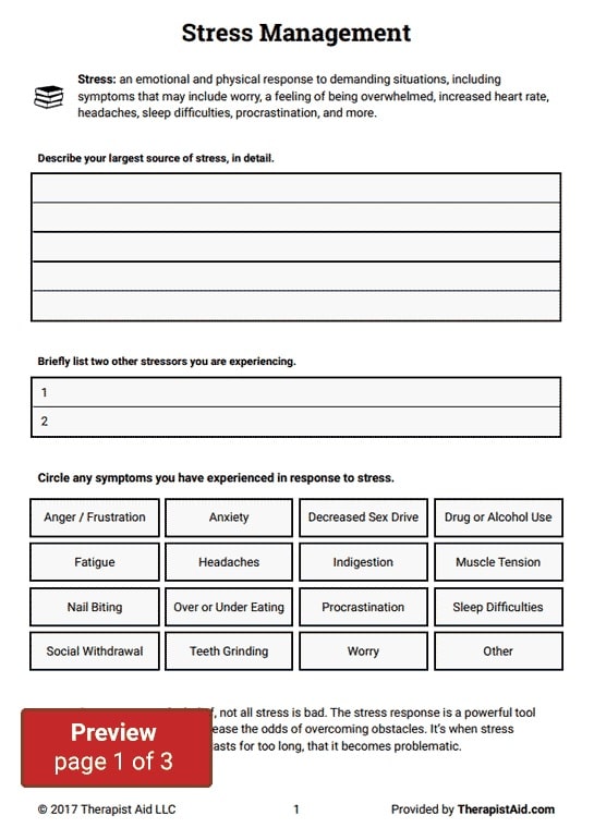 free printable stress management worksheets pdf | teenage stress management worksheets | anger and stress management worksheets
