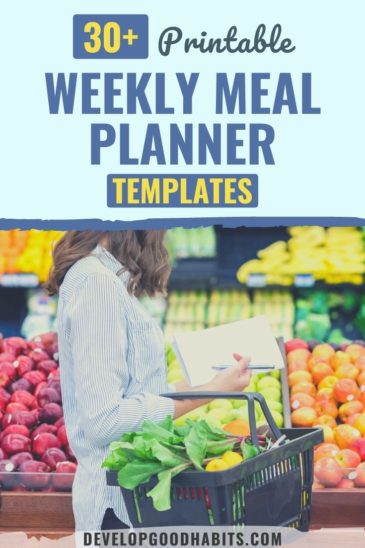 33 Printable Weekly Meal Planner Templates for 2022