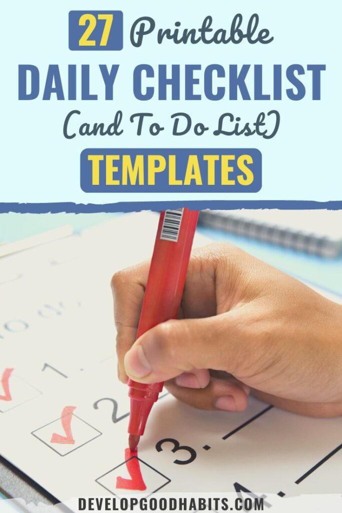 daily checklist template | daily checklist template free printable | free editable checklist template