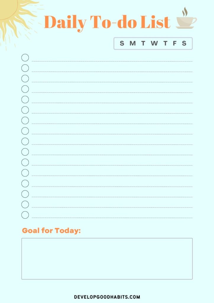 daily checklist template free | daily checklist template free printable | daily checklist template pdf