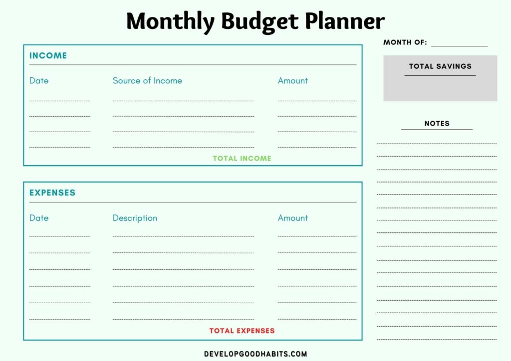 monthly budget planner | free monthly budget planner | monthly budget tracker