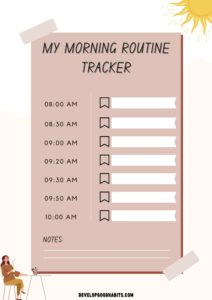 16 Morning Routine Charts to Print and Track Your Habits | Develop Good ...