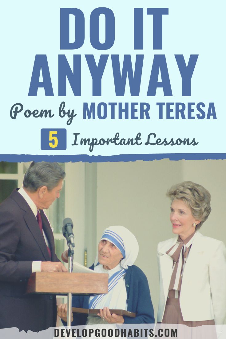 Do It Anyway Poem by Mother Teresa: 5 Important Lessons