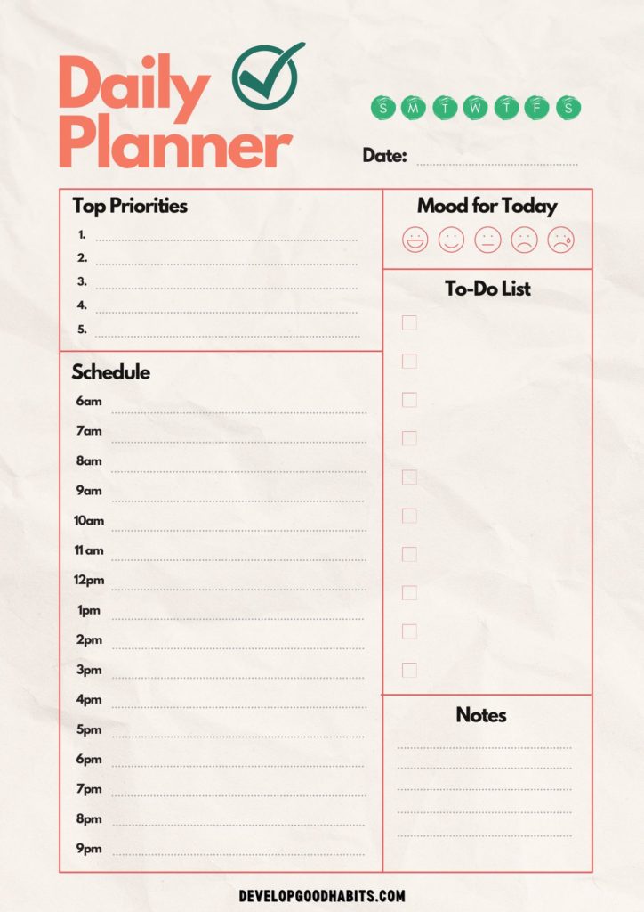 daily planner pdf | daily planner template for students | most downloaded daily planner template