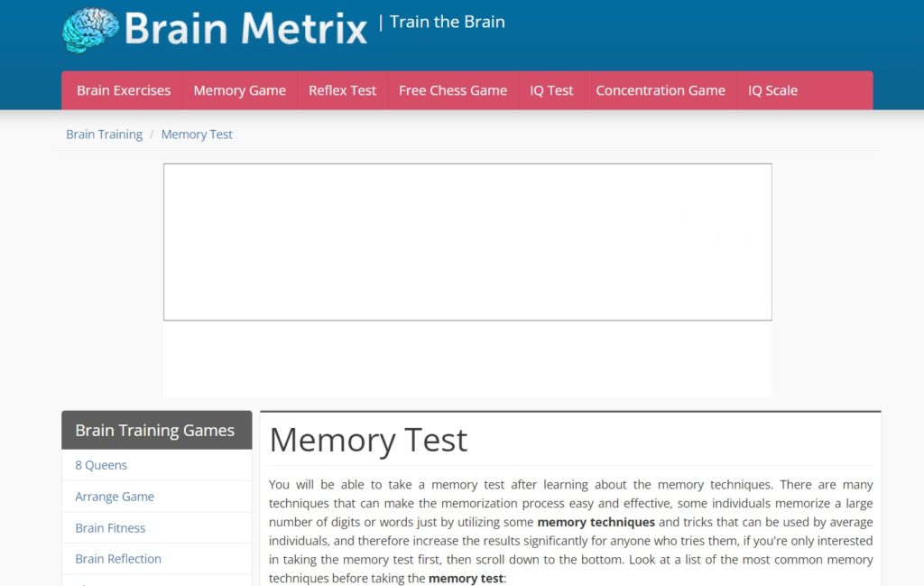 memory face test | memory apps | memory test websites