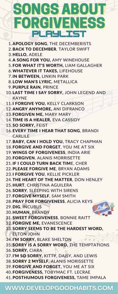 songs about forgiveness | songs about forgiveness and love | songs about forgiveness after cheating