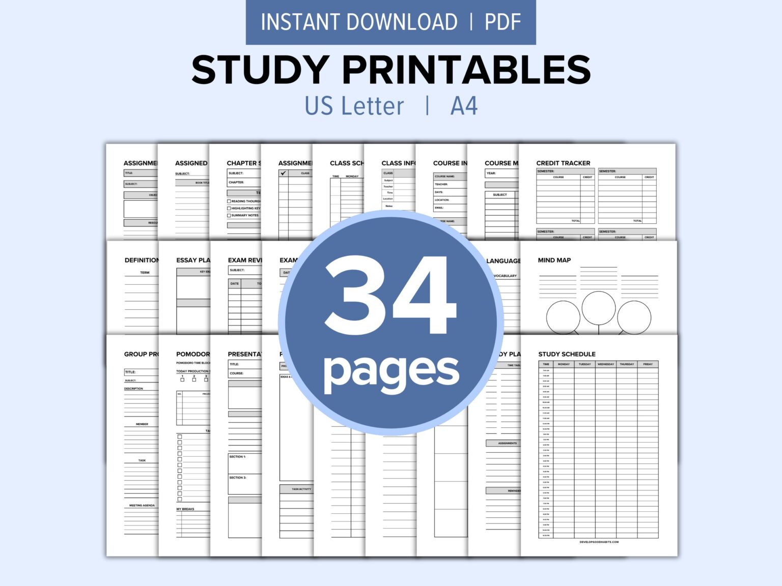 28 Study Plan Templates to Edit, Download, and Print | Develop Good Habits
