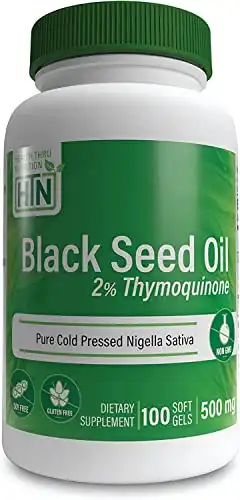 Health Thru Nutrition Black Seed Oil 500mg softgels | High Potency 2% Thymoquinone | 3rd Party Tested | Pure Cold Pressed