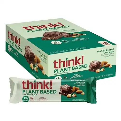 think! Vegan/Plant Based High Protein Bars - Sea Salt Almond Chocolate