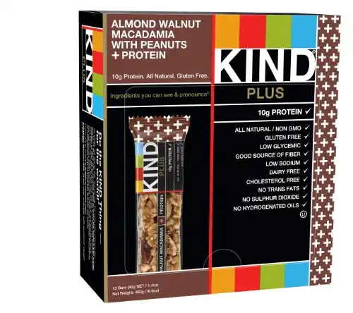 KIND PLUS Gluten Free Bars, Almond Walnut Macadamia